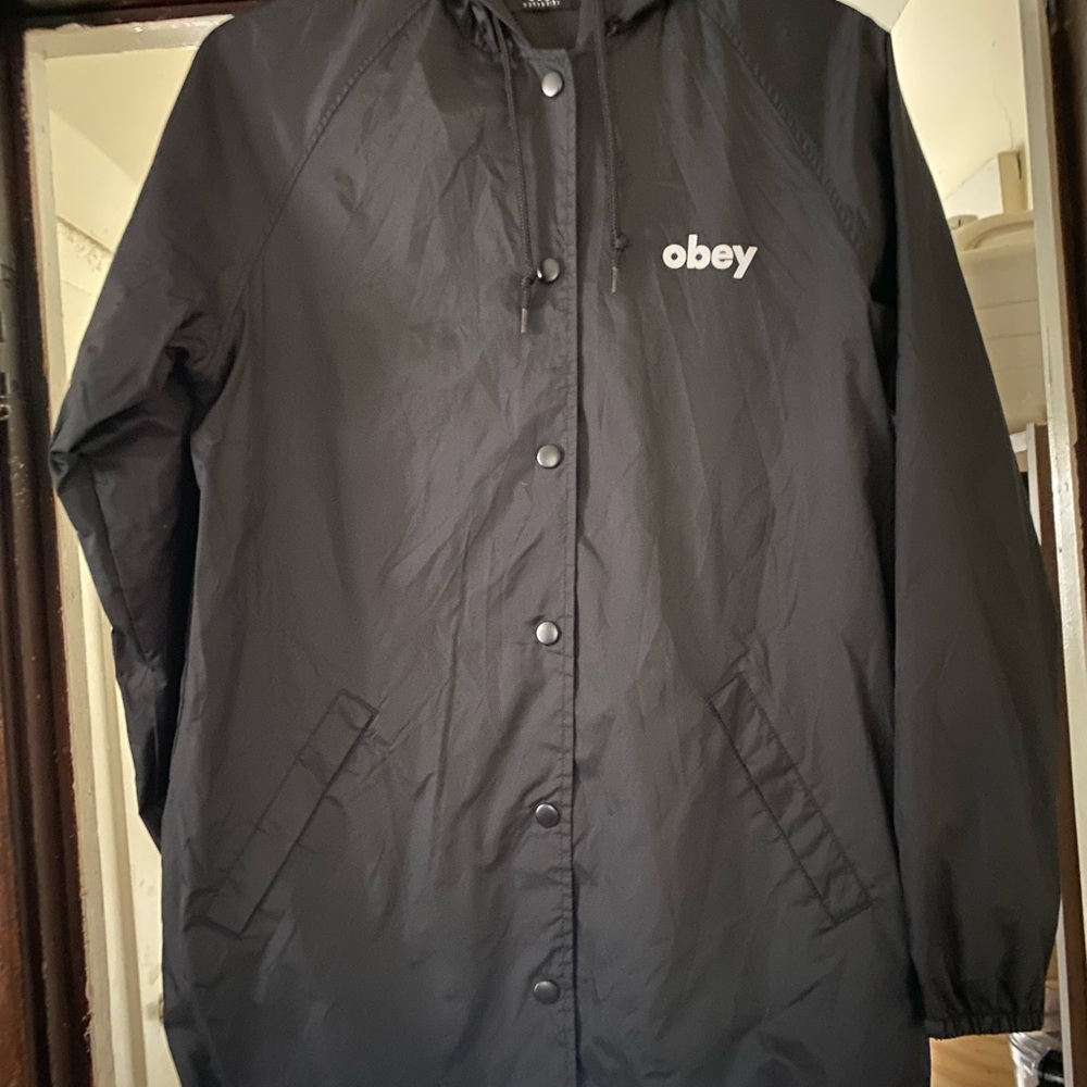 Obey Lowercase Black Windbreaker Jacket